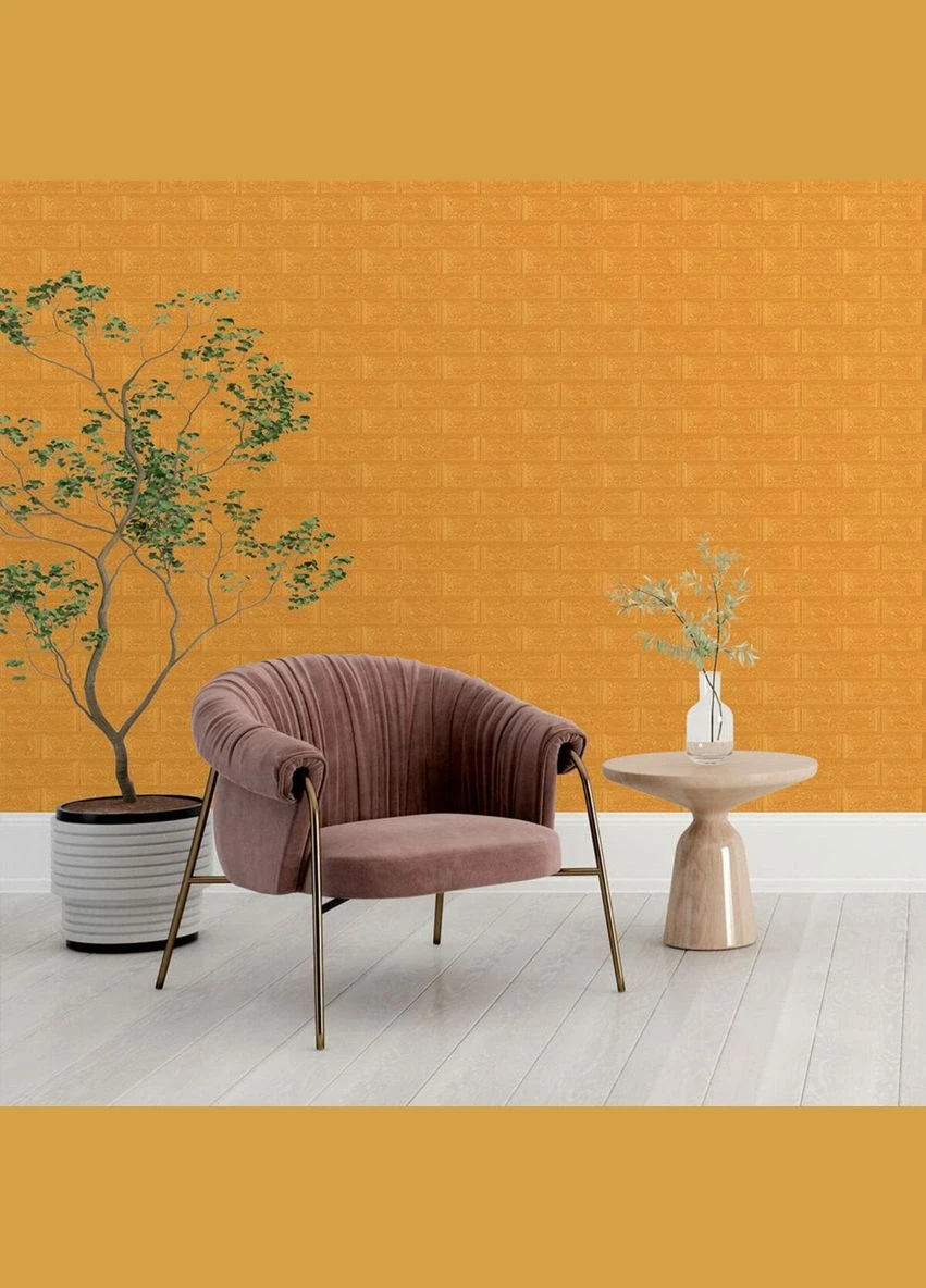 3D панель самоклеящийся кирпич Золото 700х770х5мм (0115) SW-00000147 Sticker Wall (314797531)