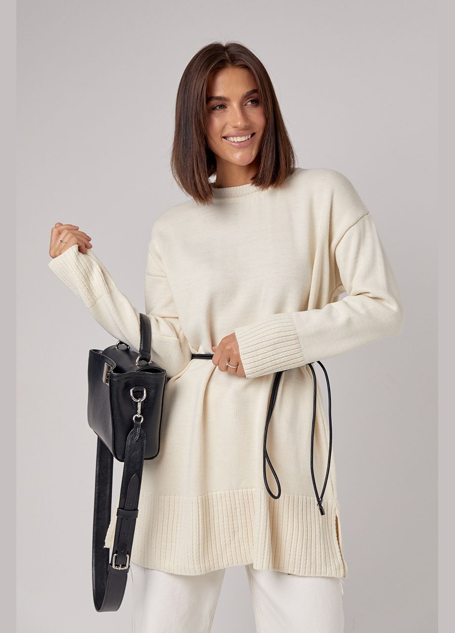 Женская вязаная туника oversize с разрезами по бокам Lurex (303056770)