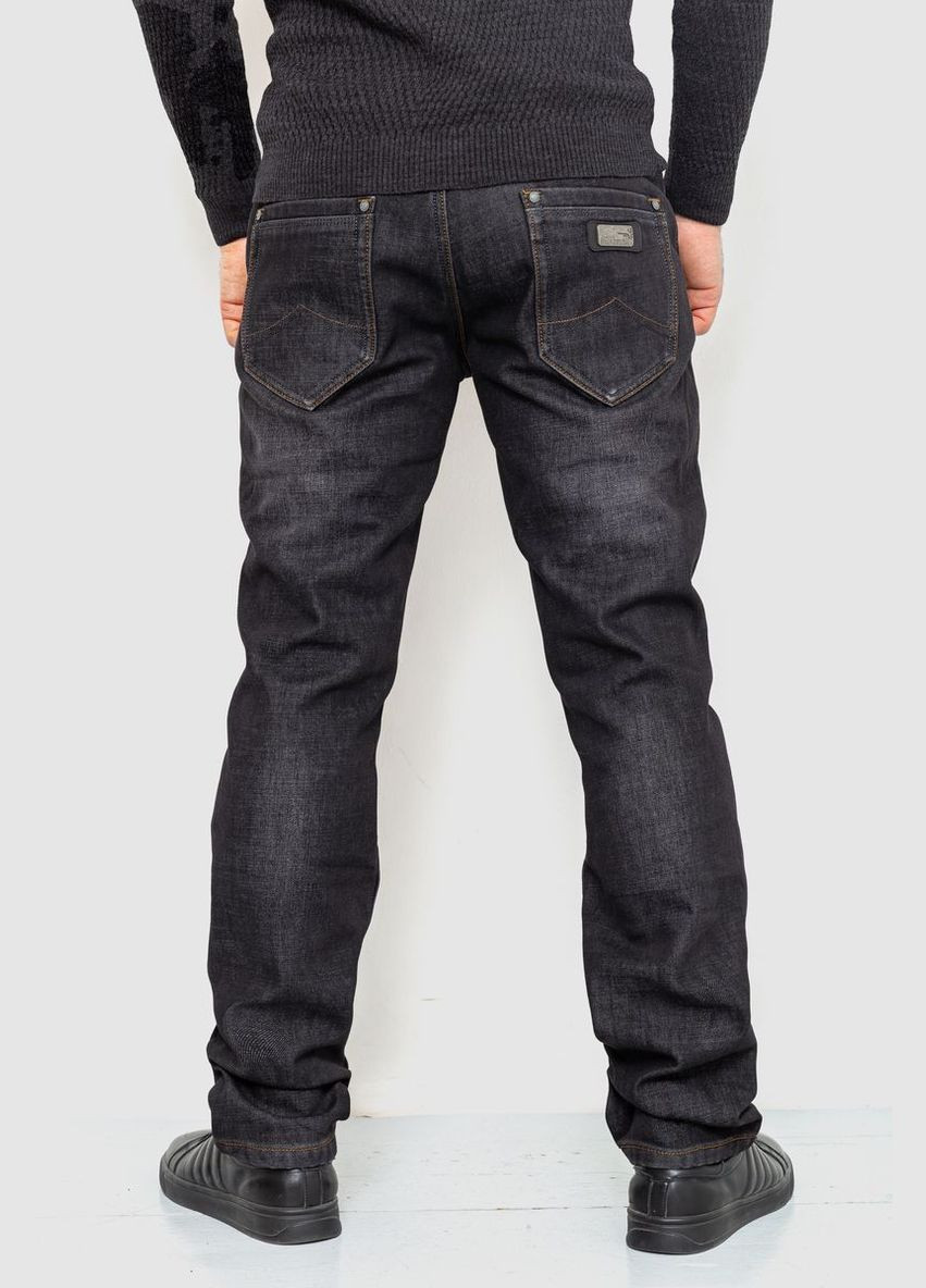 Темно-серые демисезонные джинсы мужские на флисе, цвет темно-серый, Ager