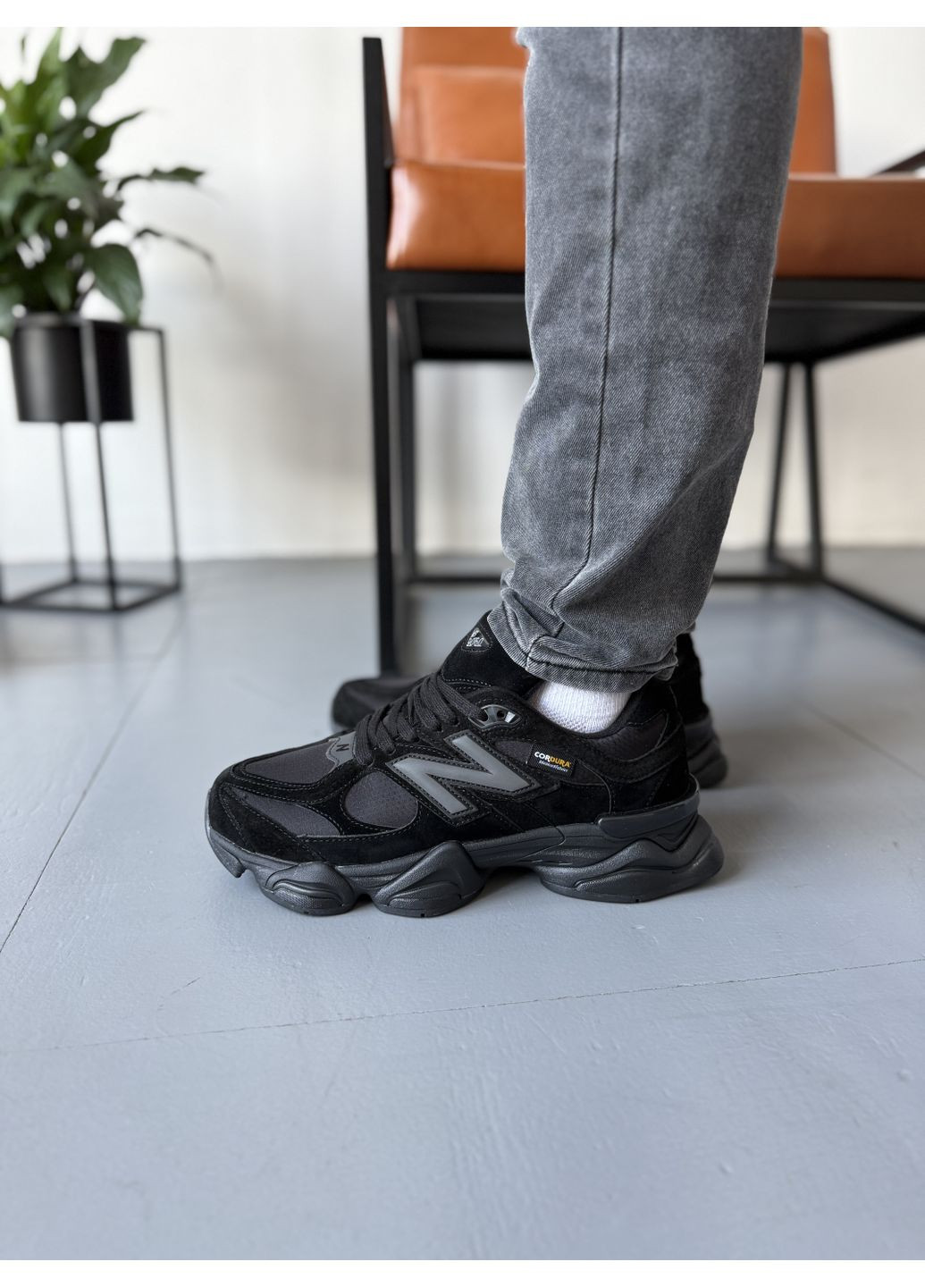 Чорні Осінні кросівки чоловічі new balance 9060 black cordura ii нью беланс 9060 No Brand