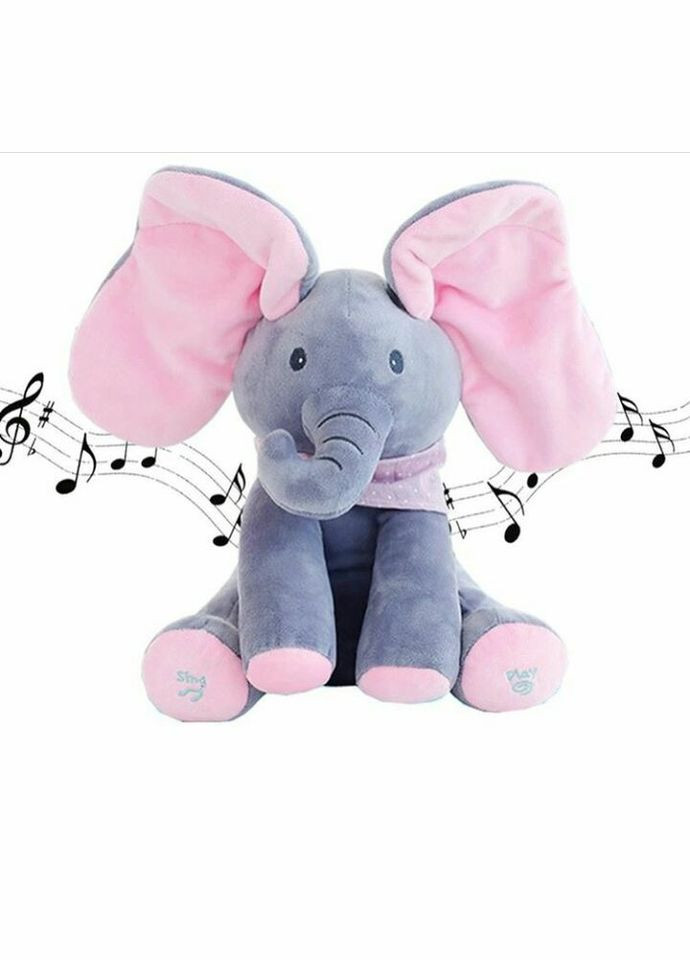 Розвиваючий музичний слоник Elephant (з рожевими вушками) Peekaboo (280941651)
