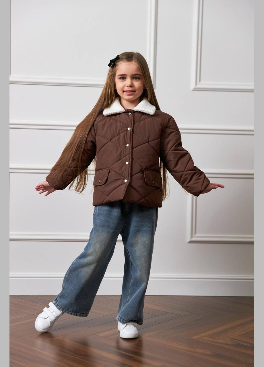 Коричневая демисезонная детская куртка EVAN