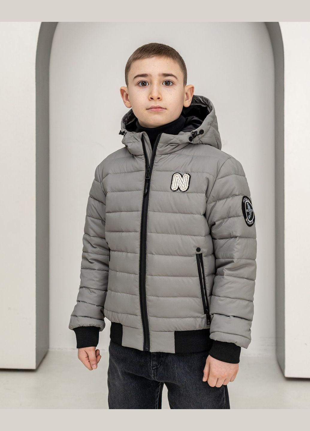 Сіра демісезонна демісезонна куртка для хлопчика SK