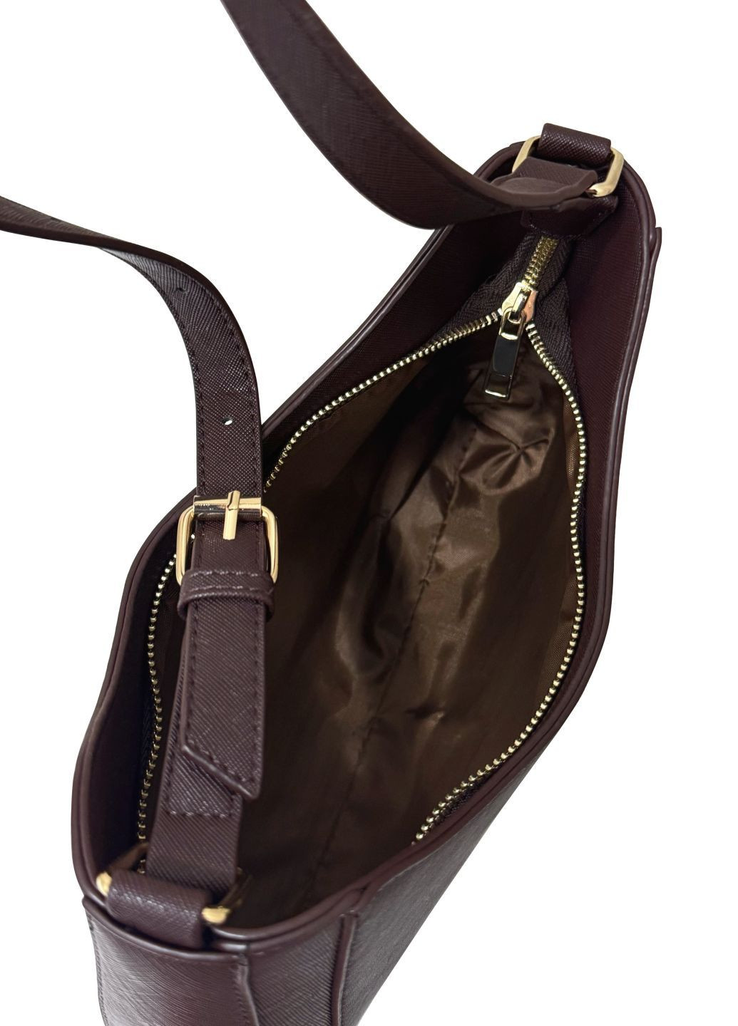 Темно-коричнева сумка-багет No Brand (370650451)