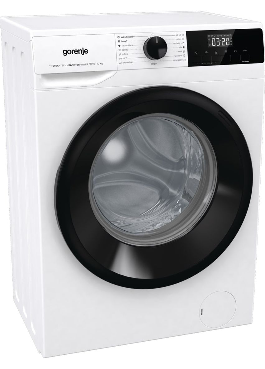Стиральная фронтальная машина, 7кг, 1400, A+++, 47см, дисплей, пара, инвертор, белый Gorenje (314778976)