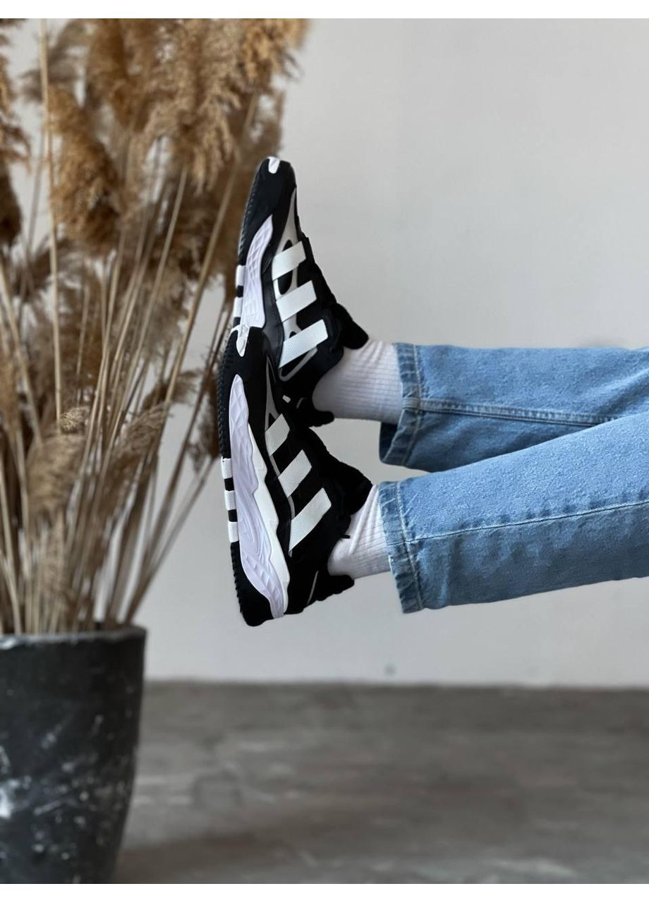 КРОССОВКИ ЖЕНСКИЕ ADIDAS NITEBALL BLACK WHITE АДИДАС НАЙТБОЛ No Brand чёрные демисезоны (367171260)