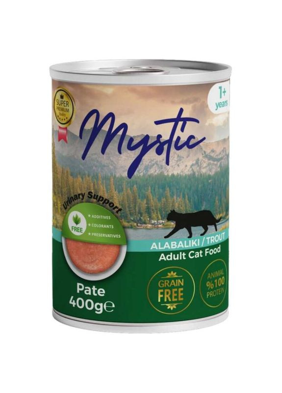Pate - Консервований корм паштет з фореллю для дорослих котів - 400 г Mystic (353303462)