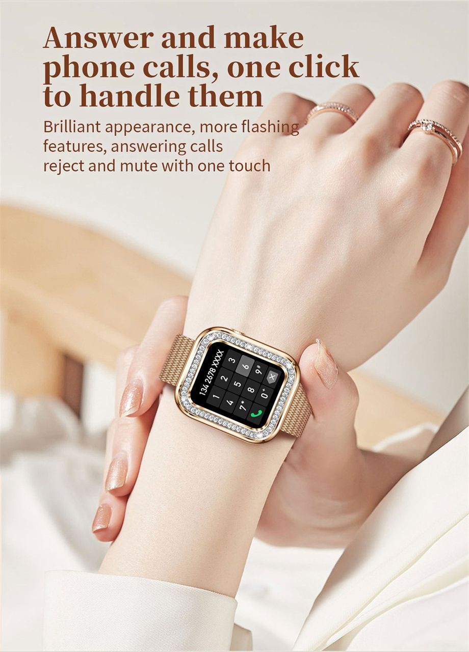 Смарт-годинник жіночий Diamond Elegance Smartwatch з функціями моніторингу здоров'я Lige (331146245)