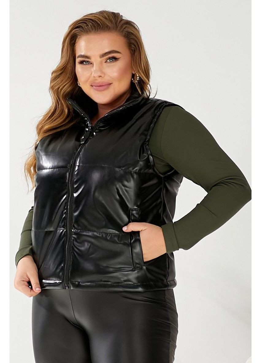 Жилет жіночий демісезонний екошкіра, колір сірий, 257R68 Ager (363977765)