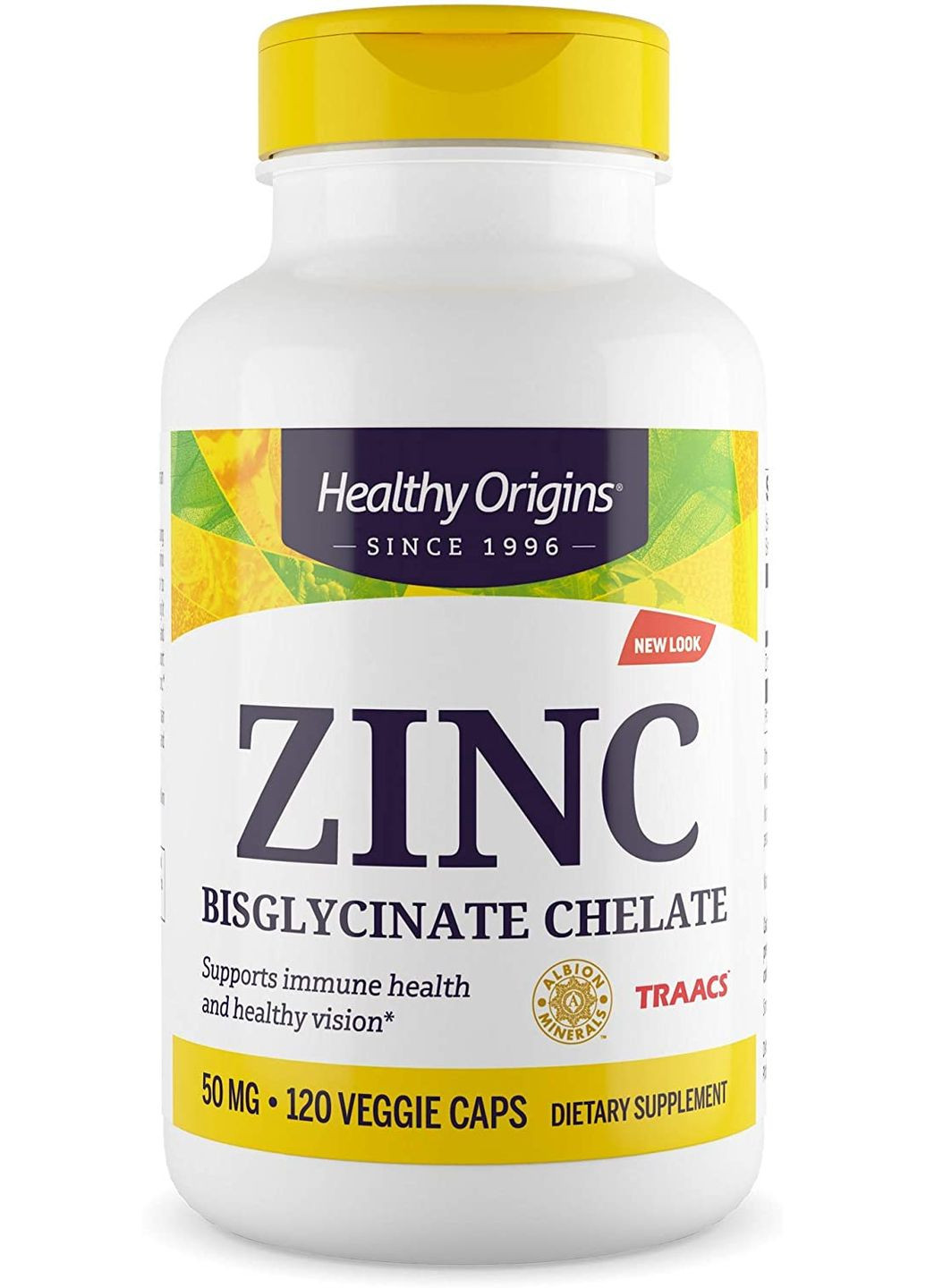 Цинк бісгліцинат, Zinc,, 50 мг, 120 вегетаріанських капсул Healthy Origins (367987656)