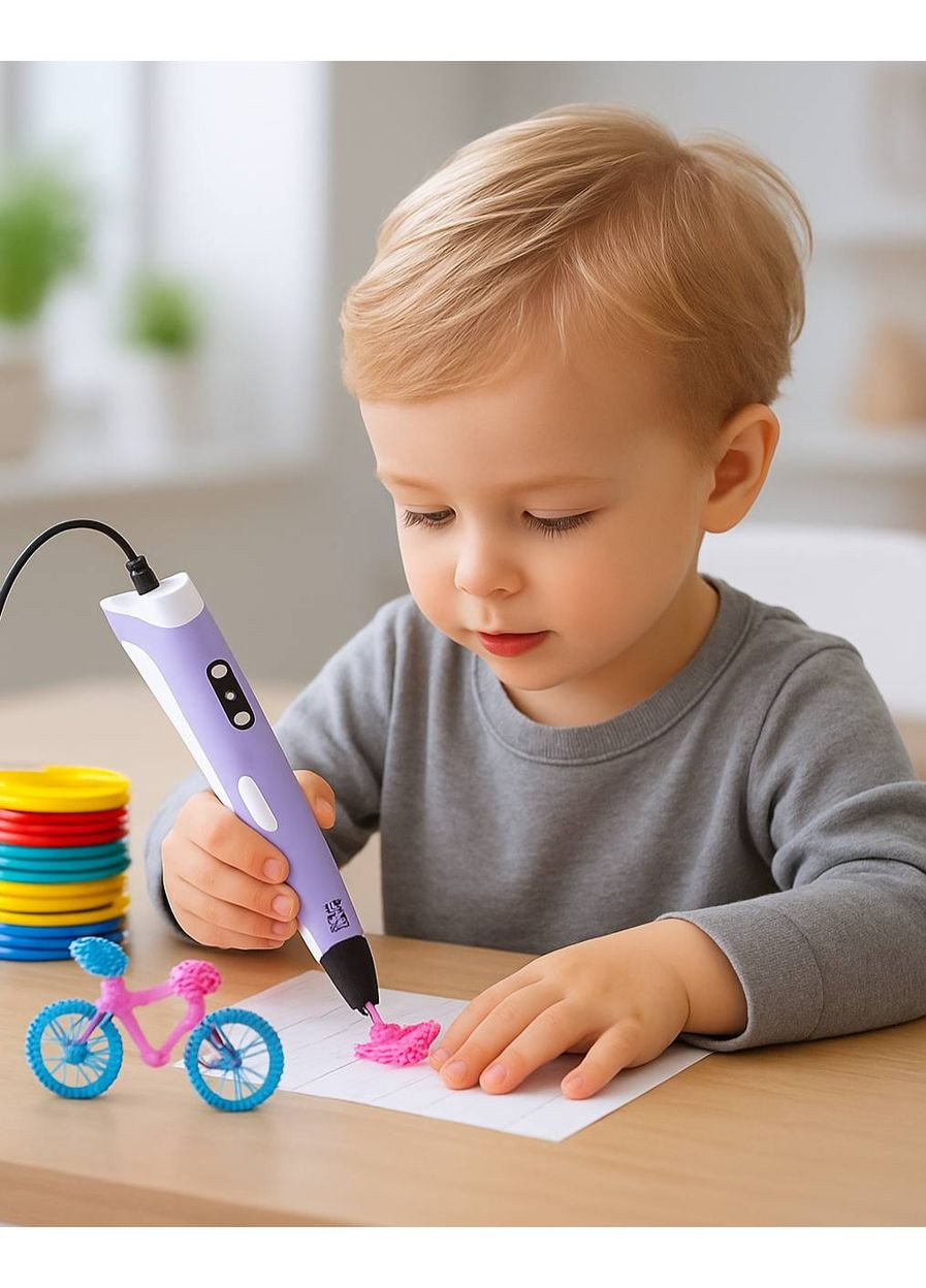 Детская 3Д ручка 3D 0010 Фиолетовая Fun Game (370080633)