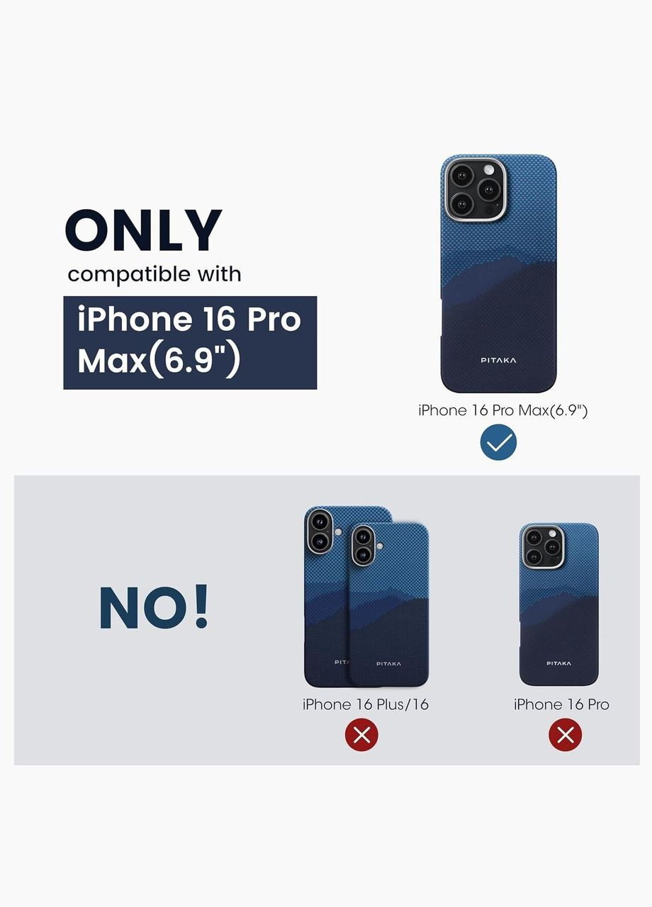 Чехол Tactile Woven Case для iPhone 16 Pro Max StarPeak Over the Horizon (KI1602POTH) Pitaka (327883547)