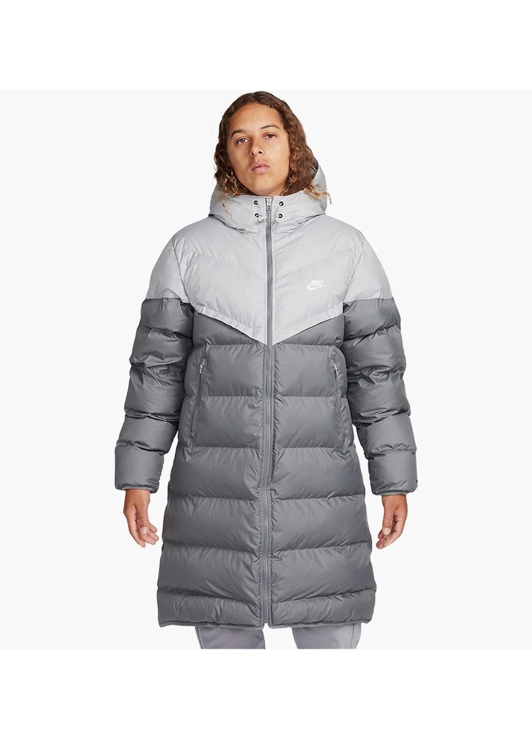 Сіра зимня куртка чоловіча storm-fit windrunner primaloft (fb8189-084) Nike