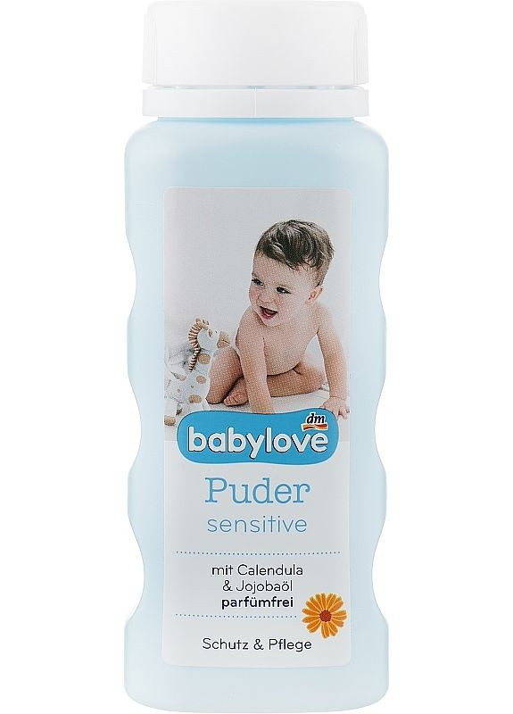 Дитяча присипка з мінеральним тальком, олією жожоба й екстрактом календули Sensitive 100g (2-944026) BabyLove (369792526)