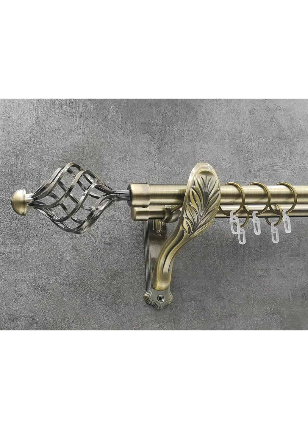 Карниз Арезо гладкая штанга двойной ретро 25/19 мм 240 см Антик Quadrum (352778207)