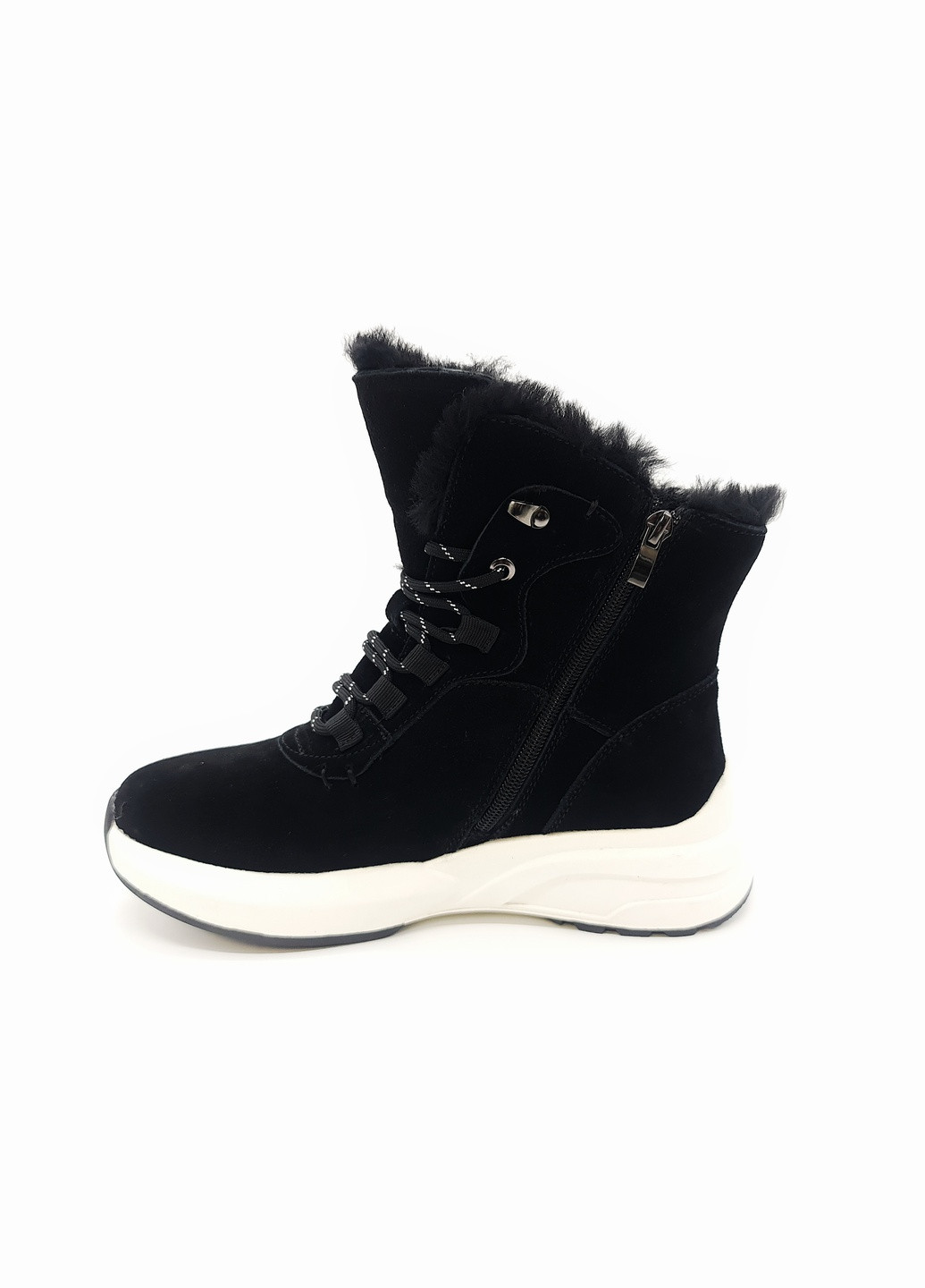 Осенние женские ботинки зимние черные замшевые l-16-2 23,5 см (р) Lonza