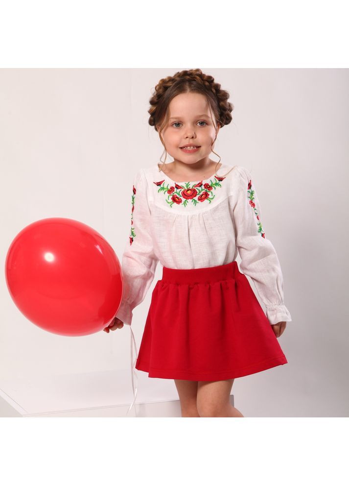 Белая вышиванка из льна для девочек модный карапуз Trendy Tot лен (370972641)