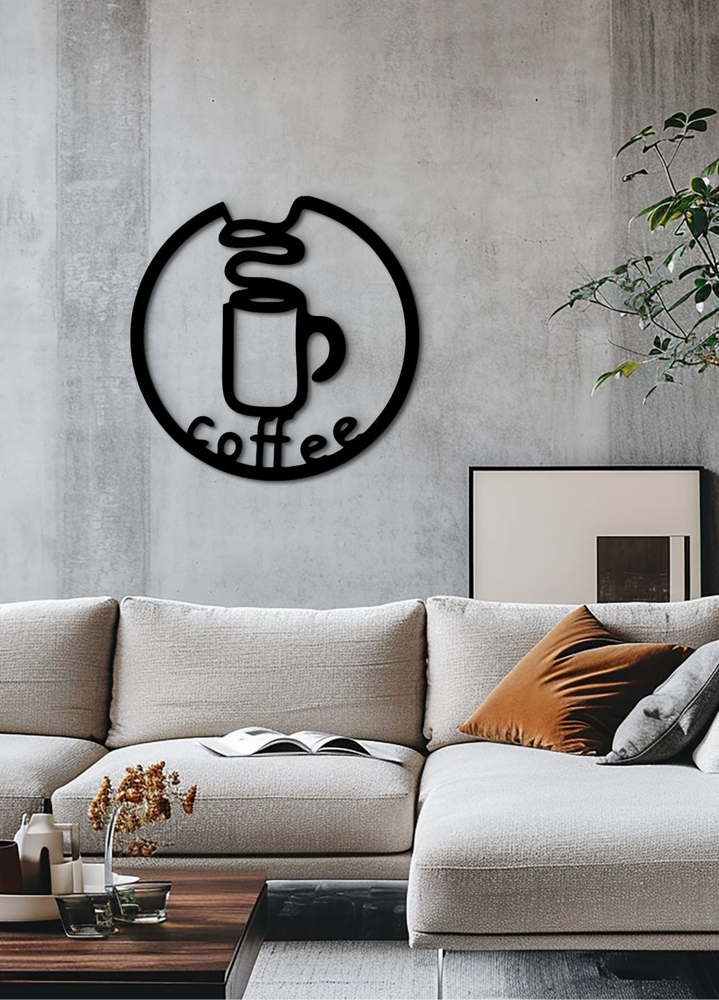 Настенный Декор в комнату, Современная картина для интерьера "Дрип кофе", стиль лофт 70х70 см Woodyard (291843161)