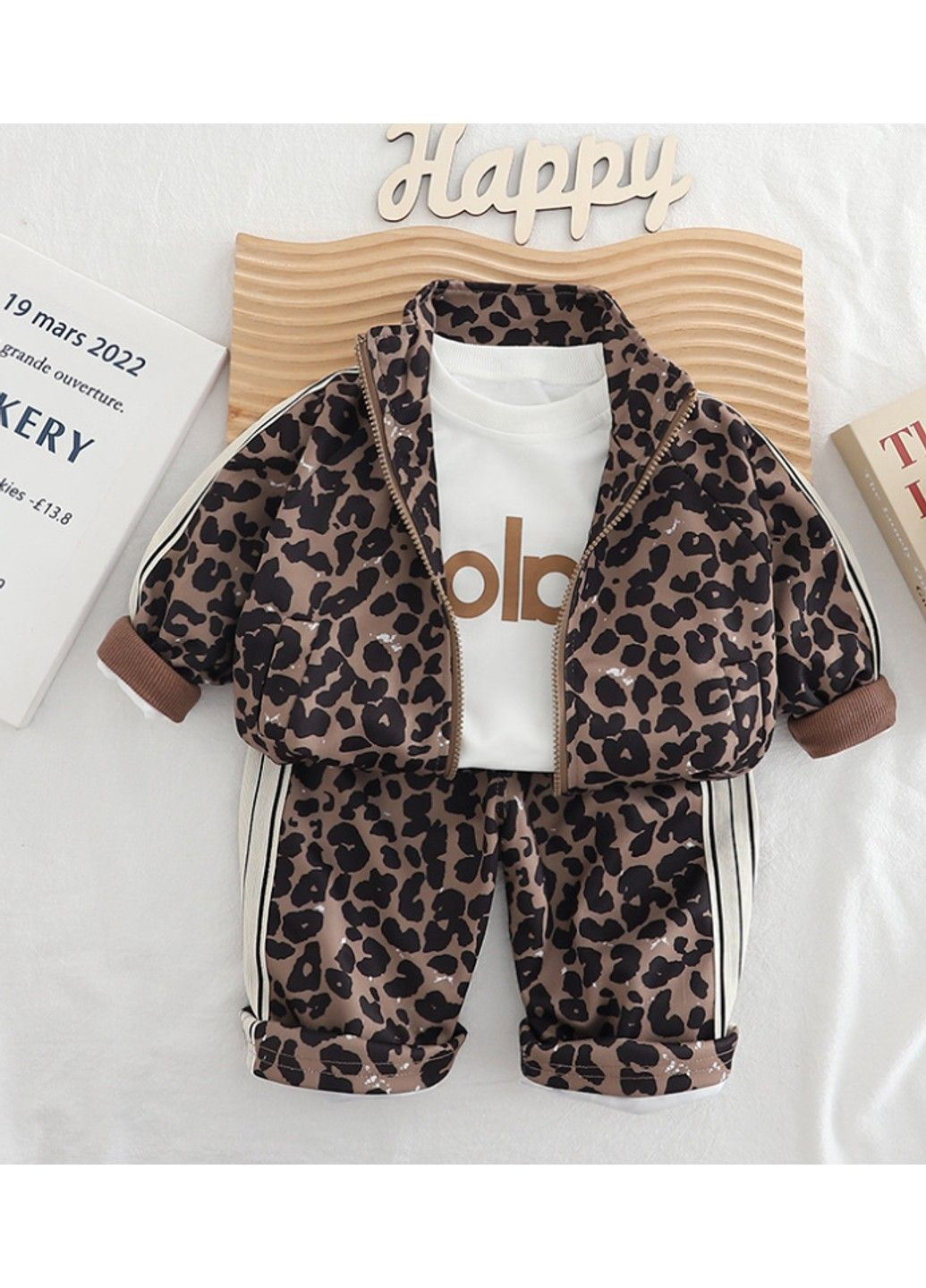 Детский костюм тройка с леопардовым принтом No Brand (361012325)