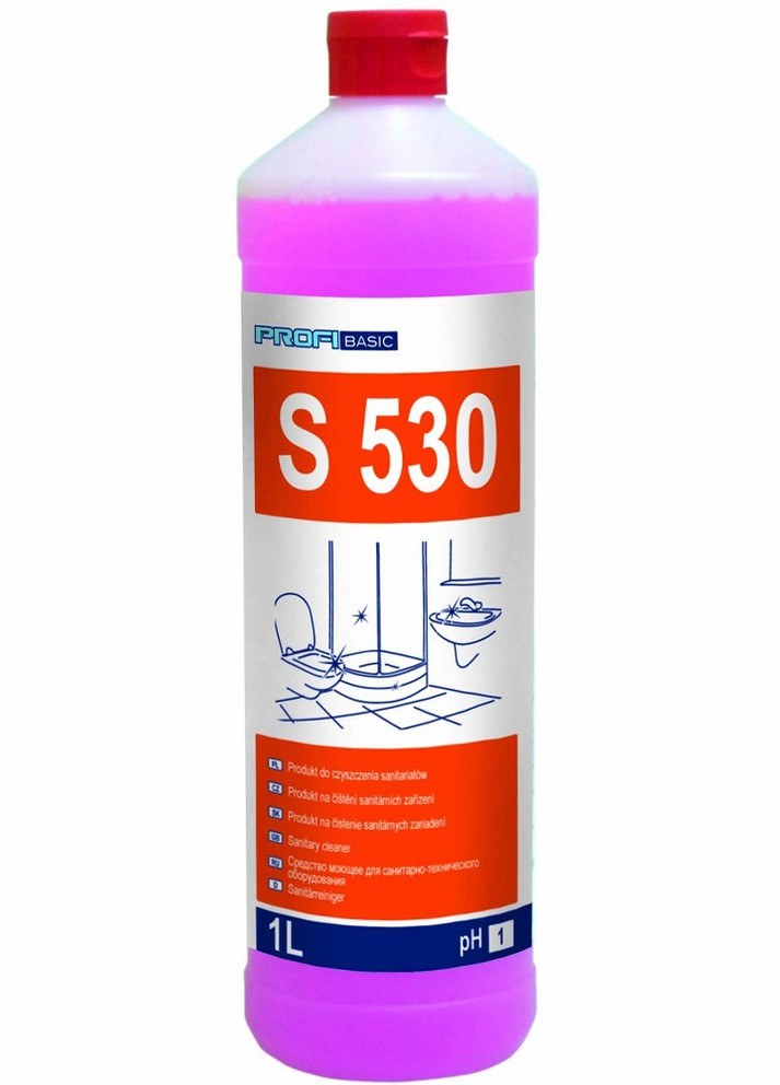 Засіб S530 для щоденного чищення санітарного обладнання Profibasic S 530 1л з запахом полуниці (3027) Lakma (263433596)