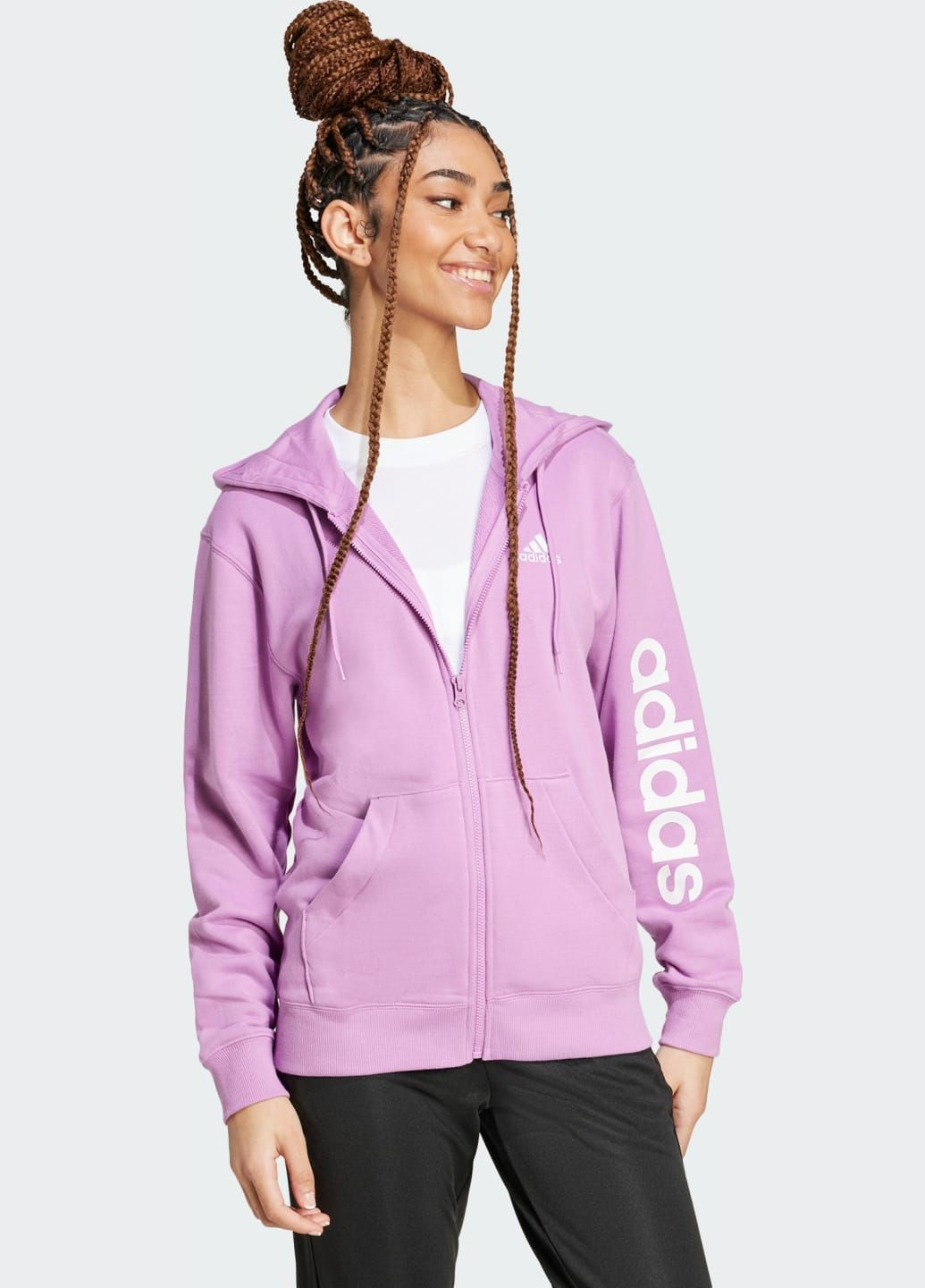 Худі Essentials Linear Full-Zip adidas (350612814)