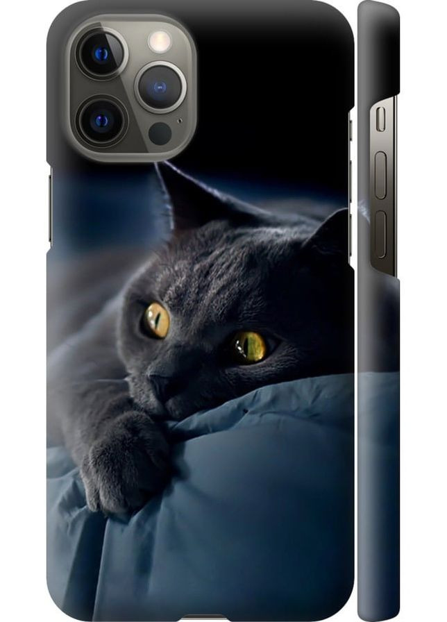 3D пластиковый матовый чехол 'Дымчатый кот' для Endorphone Apple iPhone 12 Pro Max (265227332)