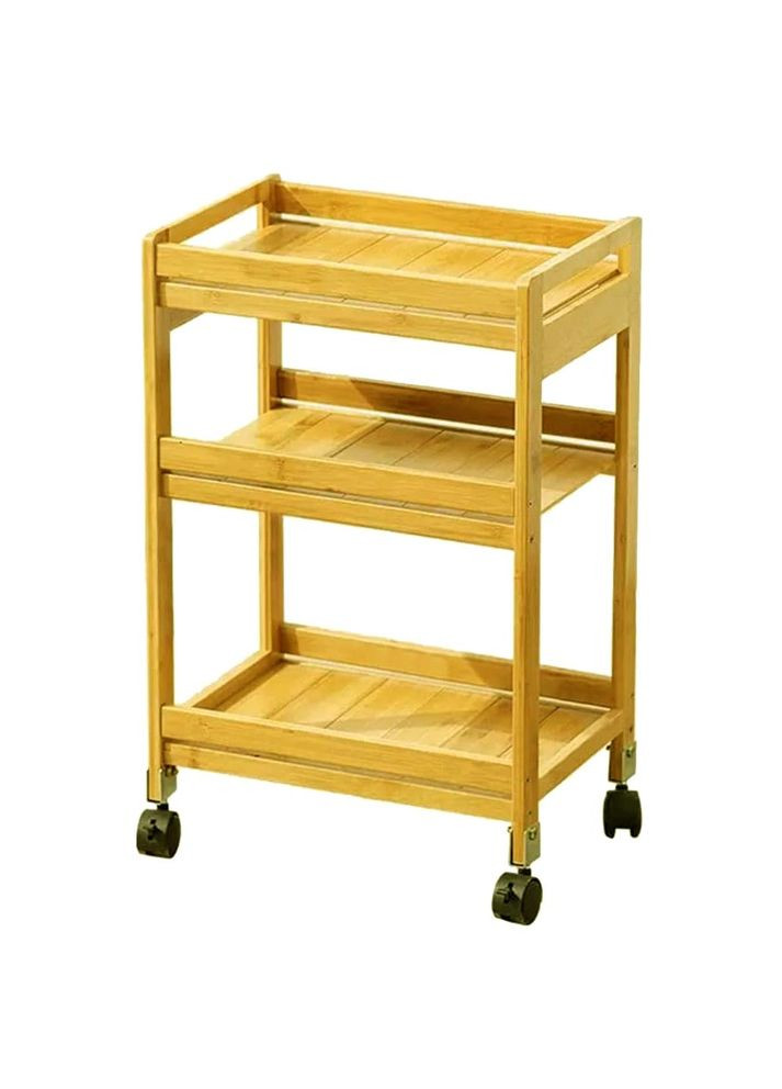 Этажерка из дерева для ванной на колёсиках Осиан карри (АБТ-004903) No Brand (328210787)