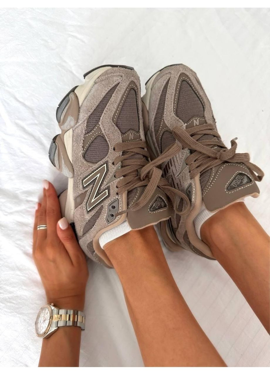 Бежеві Осінні кросівки чоловічі new balance 9060 mushroom brown нью беланс 9060 No Brand