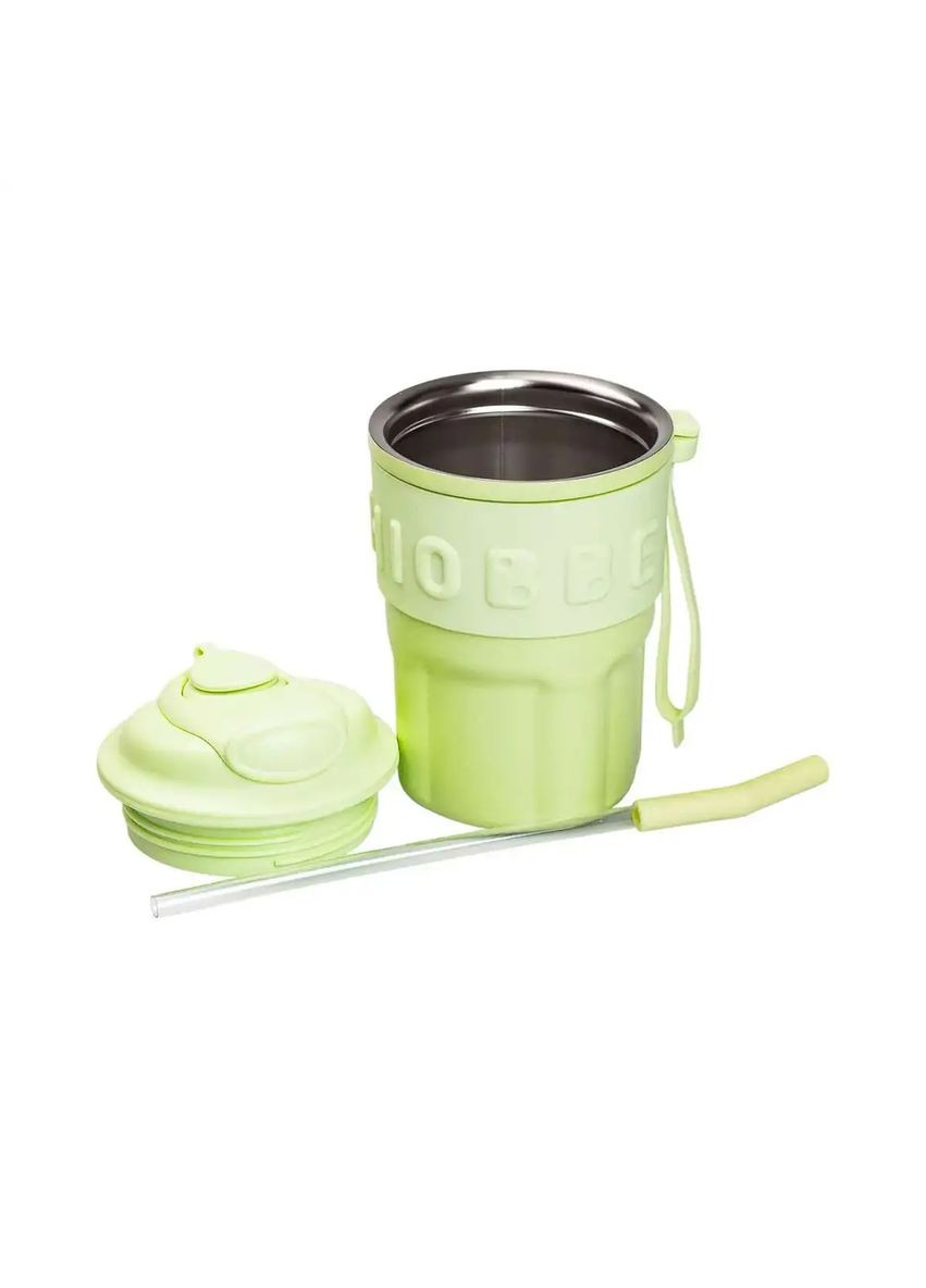 Термочашка Chiobbe 450 мл із трубочкою, зелений Yiwu (330822808)