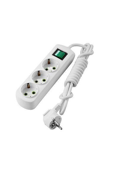 Подовжувач із заземленням і вимикачем 3 гнізда 5 метрів Letitia 721-0305-302 Lezard (336905478)