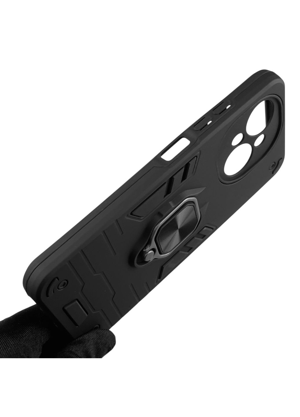 Чехол для телефона Spark Go 2025 (KL4) бронированный с кольцом-держателем на техно спарк го 2025 чёрный Tecno (366228200)