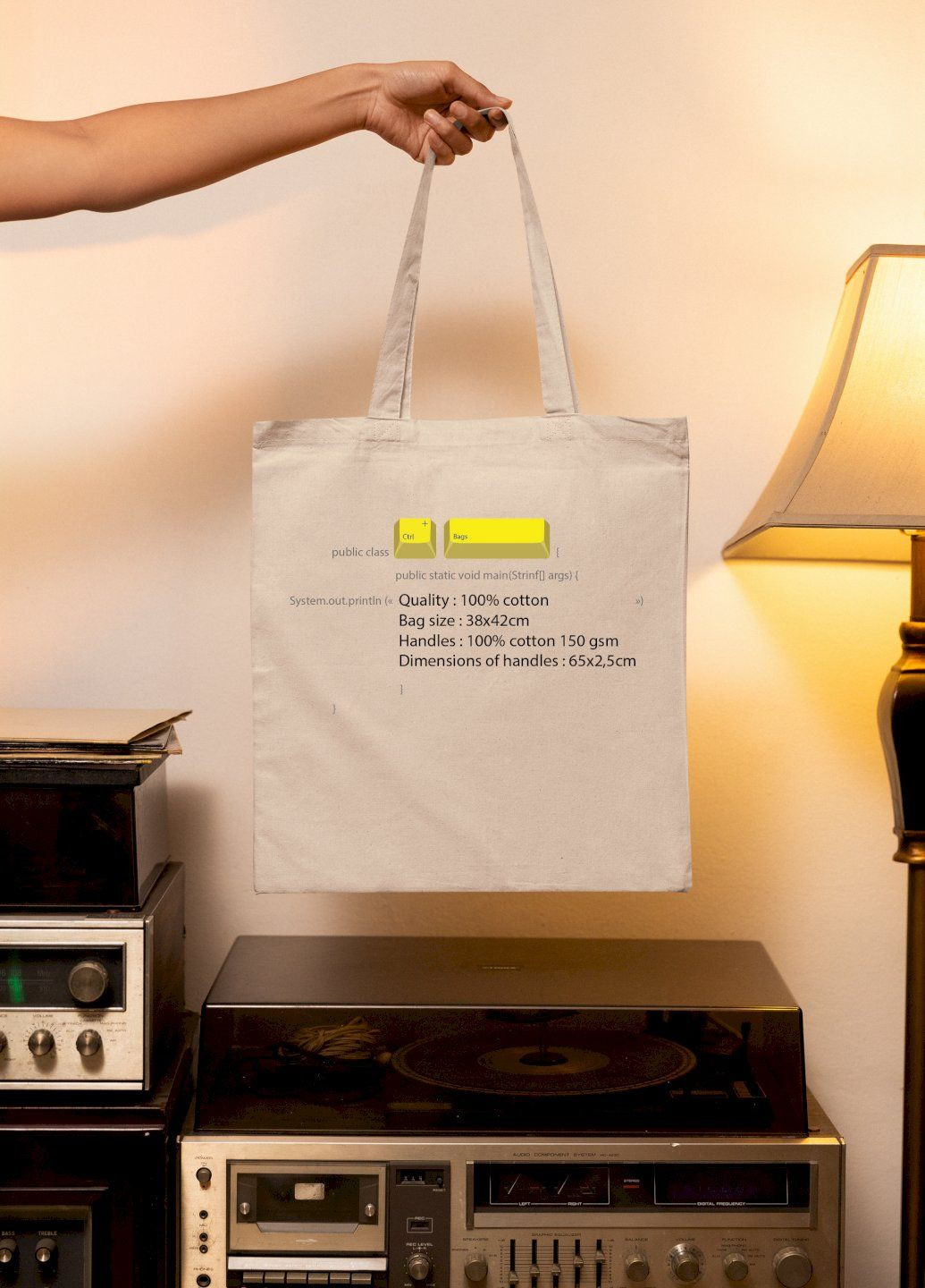 Еко-сумка шопер Ctrl+ натуральний "The best design trend is to not follow one" Ctrl+ (303772986)