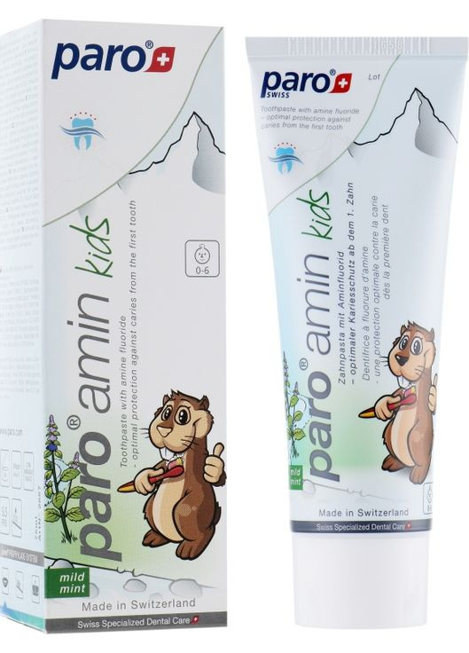 Детская зубная паста на основе аминофторида Paro Amin Kids 75ml (84177-52095) Paro Swiss (368601099)