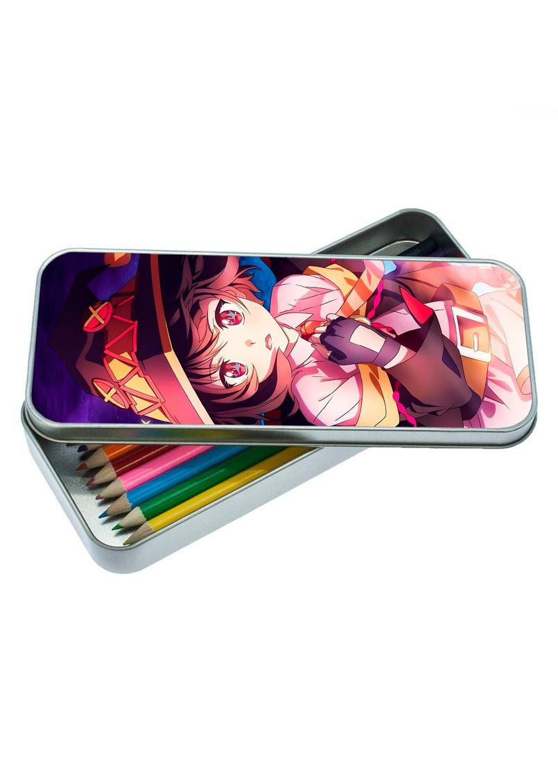 Органайзер для канцелярских принадлежностей металлический, кейс для мелочей КоноСуба #006 7*18 см Silver No Brand (309153952)