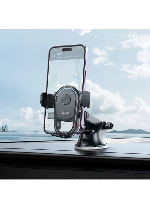 Автотримач для телефона (center console) (6931474790934) Hoco H5 Integrity one-key car holder (372685469)