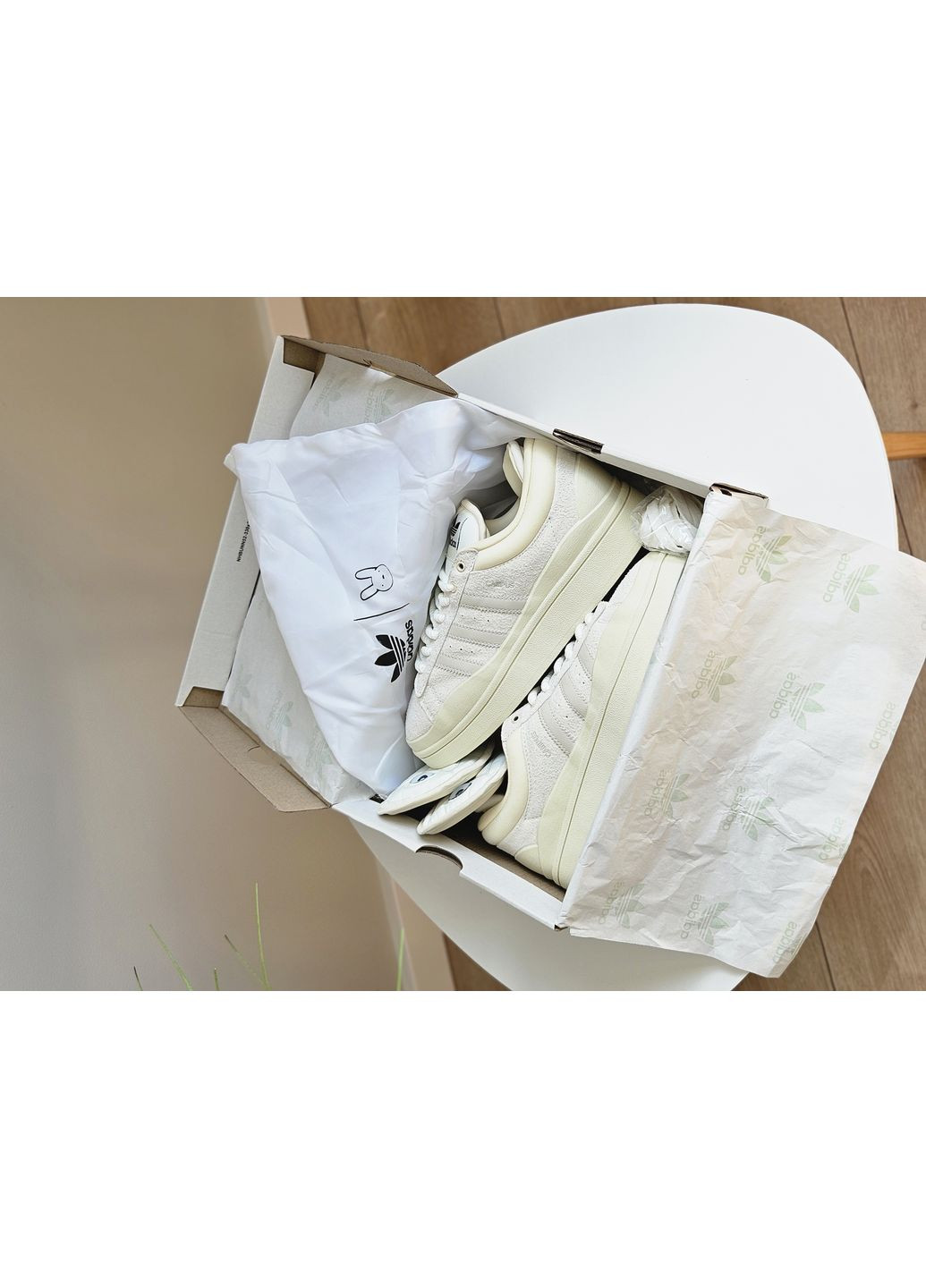 Бежеві Осінні кросівки чоловічі і жіночі adidas campus x bad bunny beige| адідас кампус бежеві No Brand