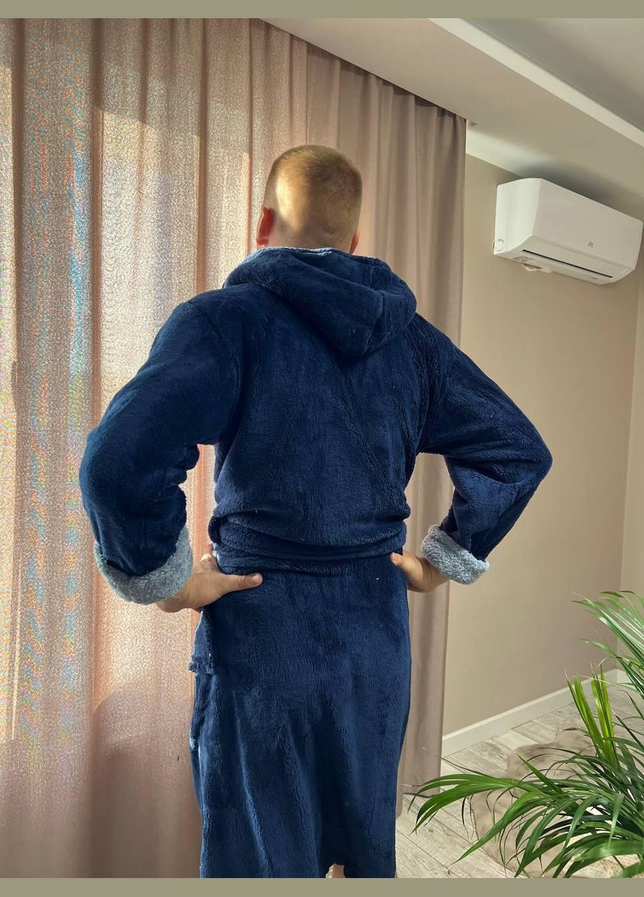 Халат чоловічий махровий Синій (П4К-Al-male-halat-001-02) No Brand (308864370)