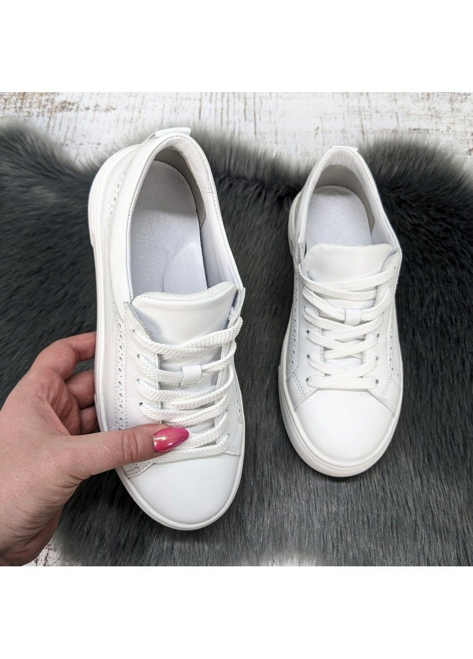 Кроссовки женские белые кожаные Мальви белые демисезоны (342322633)