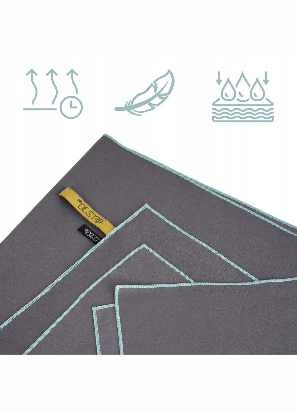 Полотенце спортивное 130 x 75 см из микрофибры Grey (P-5907739317261) 4FIZJO светло-серый