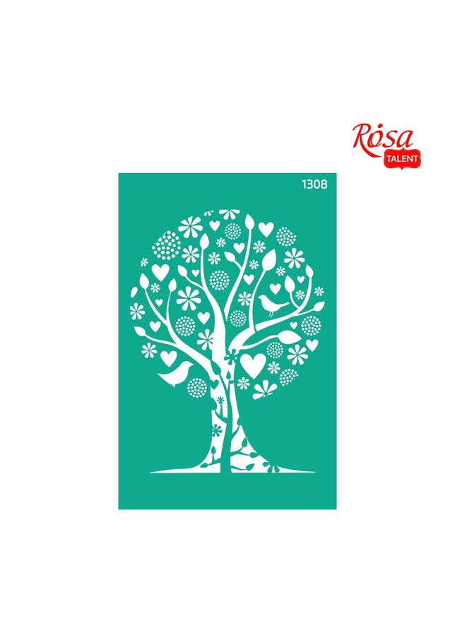 Трафарет многоразовый самоклеящийся №1308 Фоновый 13×20см Абстракция Rosa Talent (362661372)