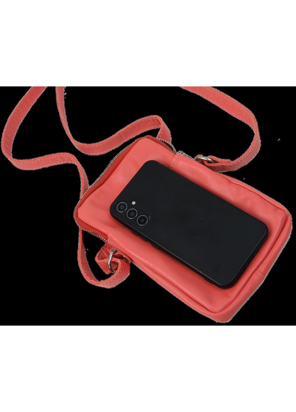 Небольшая женская кожаная сумка наплечная коралловая Borsacomoda (360893866)