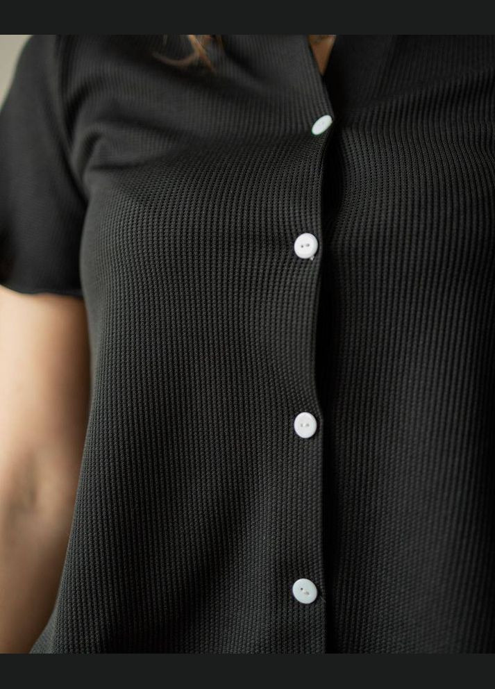 Черная женская пижама с шортами «selena» цвет черный р.s 453212 New Trend