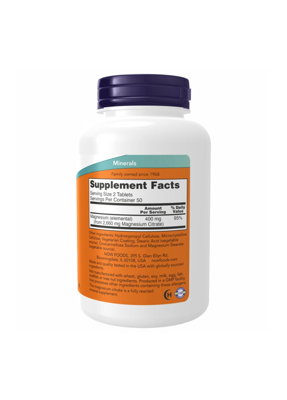Magnesium Citrate 200mg - 250 tabs Now Foods (369399989)
