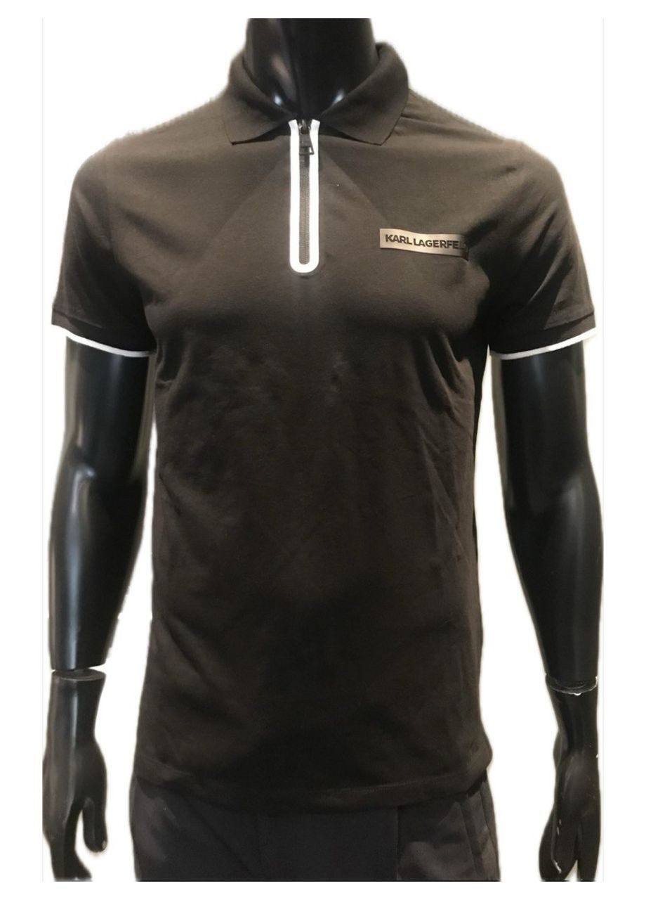 Черная футболка поло с коротким рукавом Karl Lagerfeld