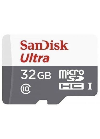 Швидка флеш карта microSDHC 32GB Ultra Class 10 80MB/s (без адаптера) (SDSQUNS032G-GN3MN) SanDisk (282001339)