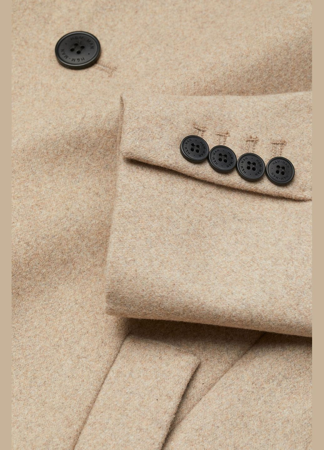 Бежеве демісезонне Пальто вовна бленд H&M