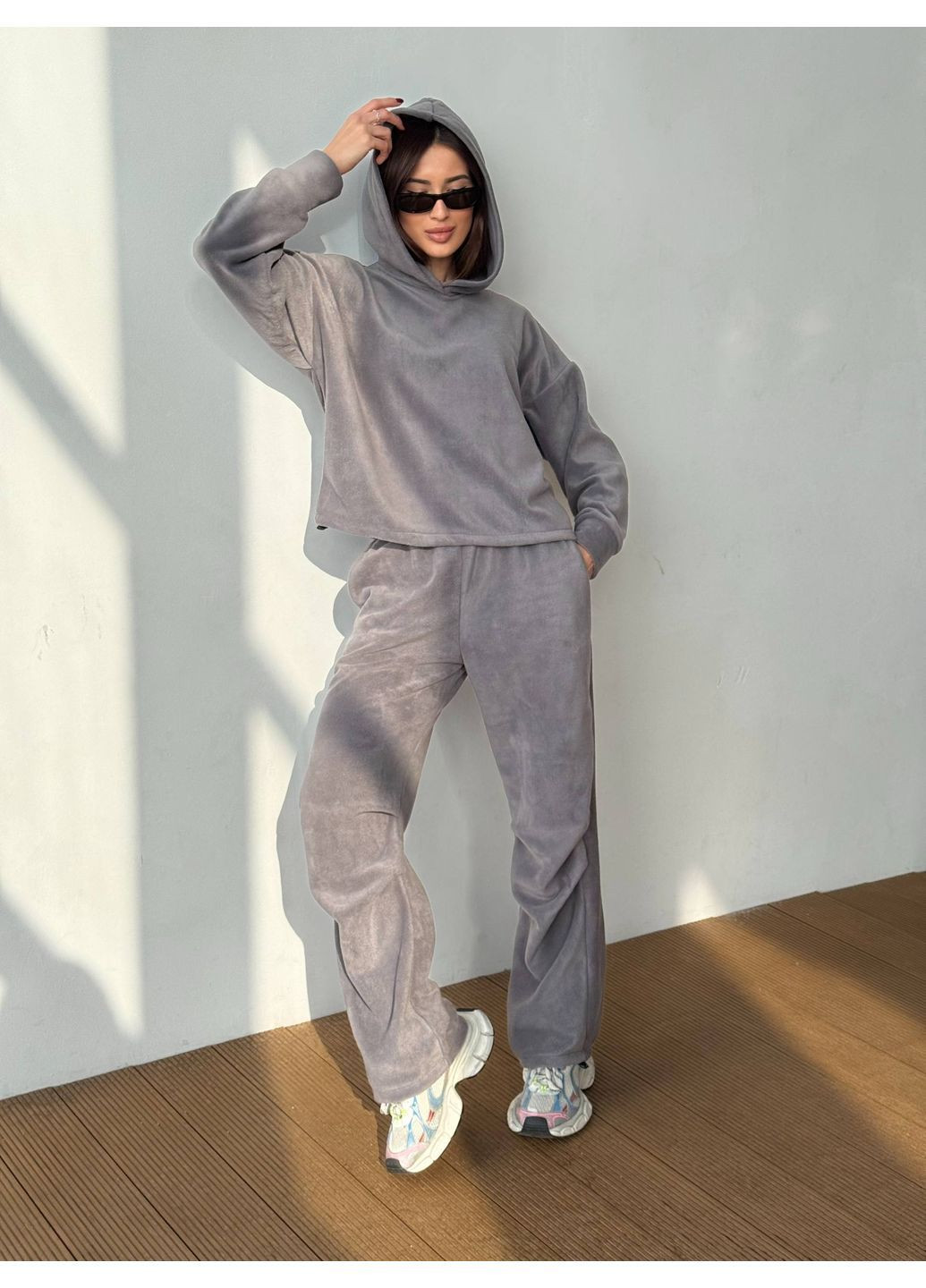 Теплый женский костюм из двустороннего флиса No Brand (366391898)