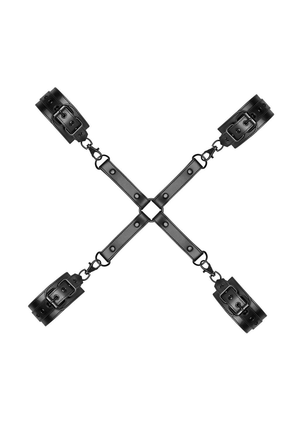 Фіксатор для рук і ніг Hogtie & Cuffs Set 4-Way Restrant Set Bedroom Fantasies (297587023)