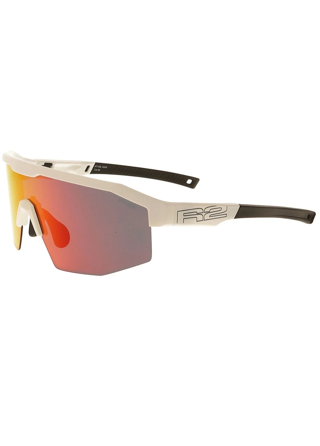 Окуляри GAIN white (TR90), лінза smoke (Polarized TAC), покриття black/red full revo, кат. 3 R2 (375324235)
