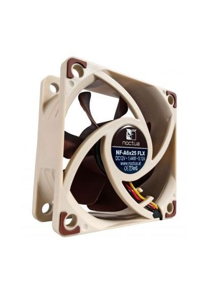 Вентилятор 60 mm, NF-A6x25 FLX, для корпуса 60x60x25мм SSO2 1600-3000 об/мин 8,2-19,3 дБ бежевый/коричневый Noctua (317863317)